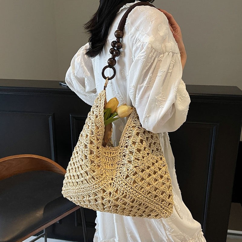 Beach Vacation Style Large Cap - Woven Straw Bag recension och pris