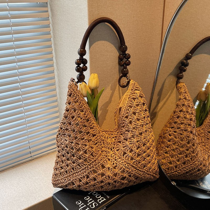 Beach Vacation Style Large Cap - Woven Straw Bag recension och pris
