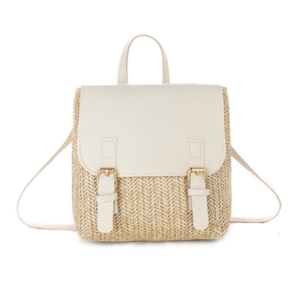 Versatile Bag PU Leather Straw - Woven Straw Bag recension och pris