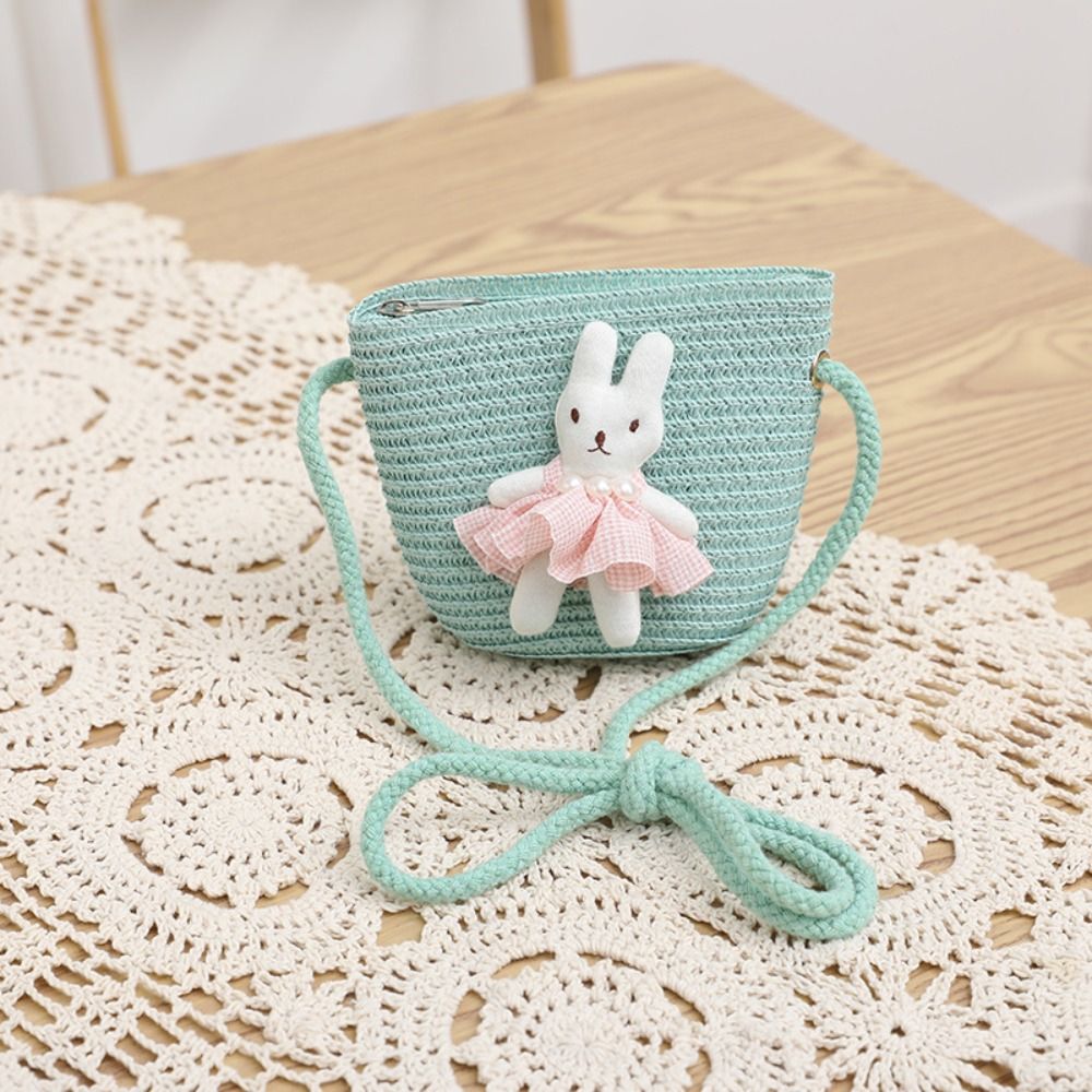 Cute Cartoon Bunny Mini Straw  - Woven Straw Bag recension och pris