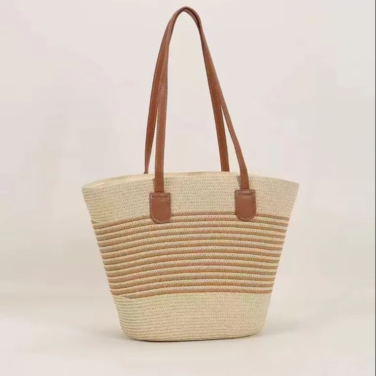 CLAREGQI  Women's Striped Stra - Woven Straw Bag recension och pris