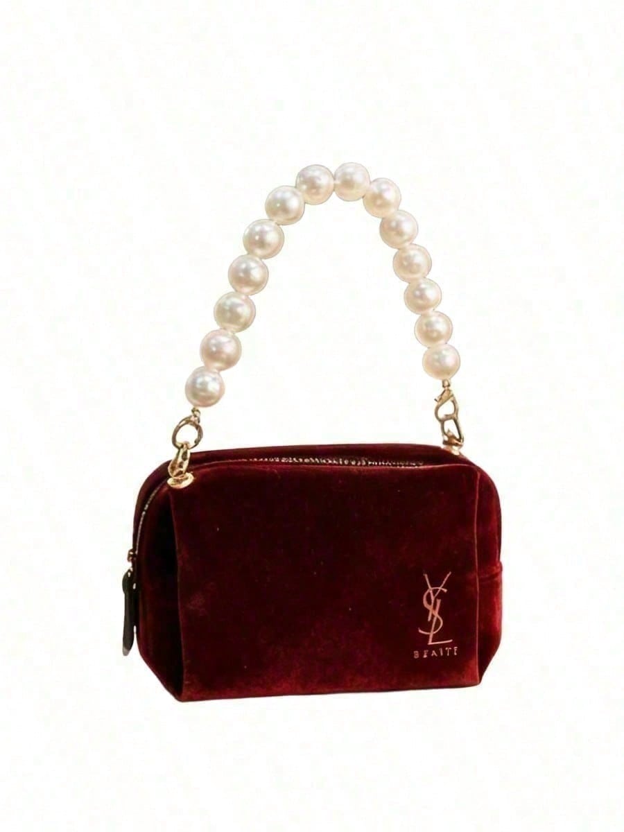 YSL Wine‑Red Velvet Cosmetic B - Women'S Ysl Bags Tote recension och pris