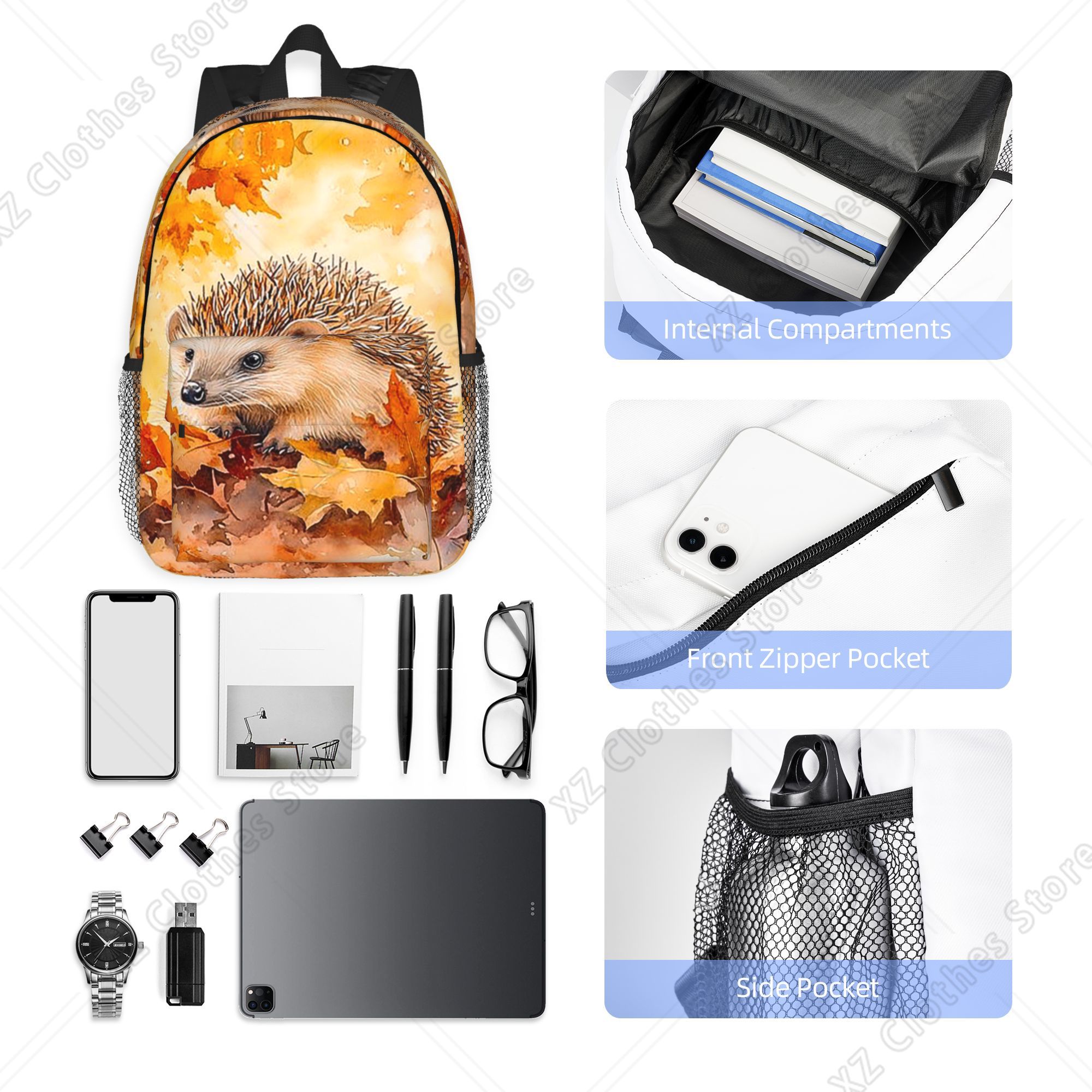 Hedgehogs Autumn Leaves Design - Women Bags Designer Sale recension och pris