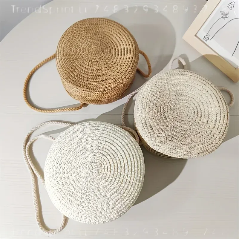 Round Woven Rattan Crossbody B - Woven Straw Bag recension och pris